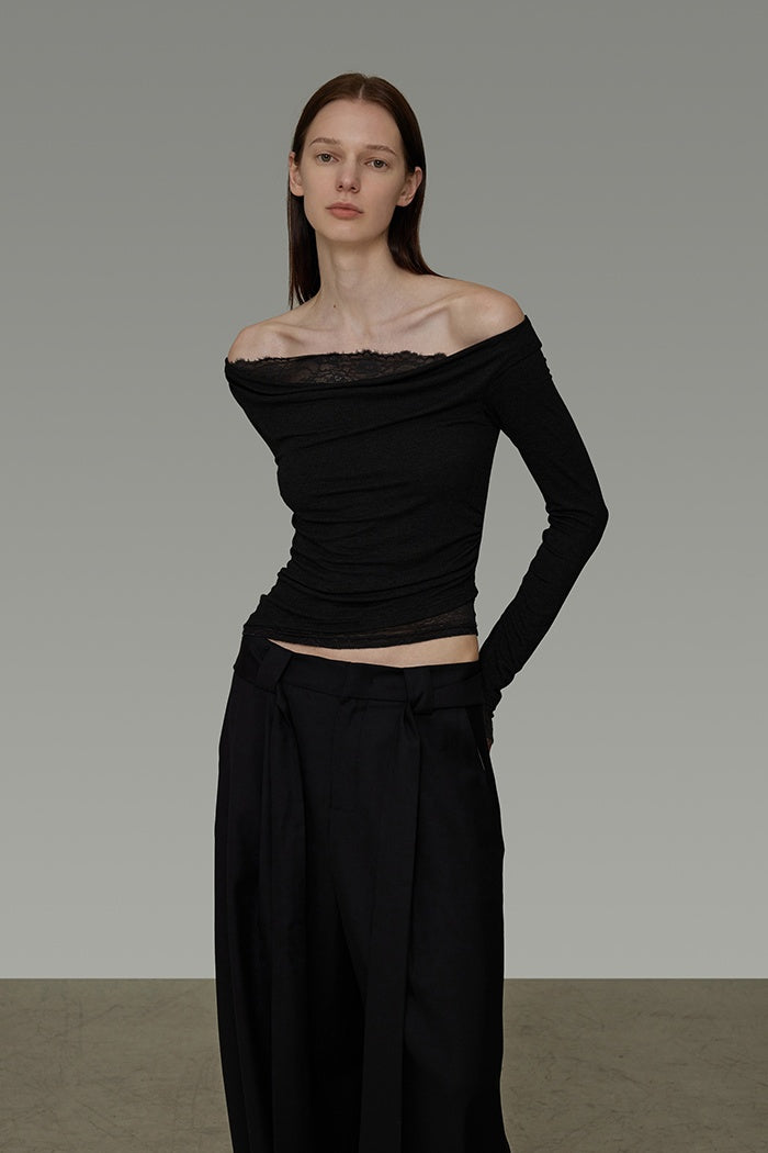 Sculpted Lace Knit Top