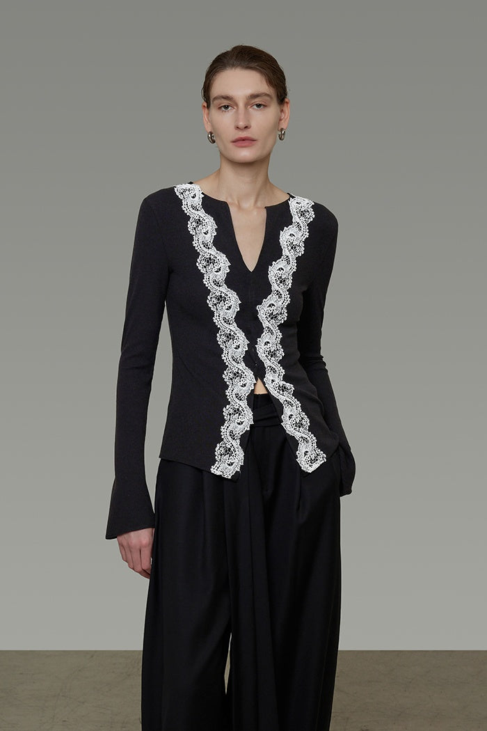 Whispered Lace Knit Top