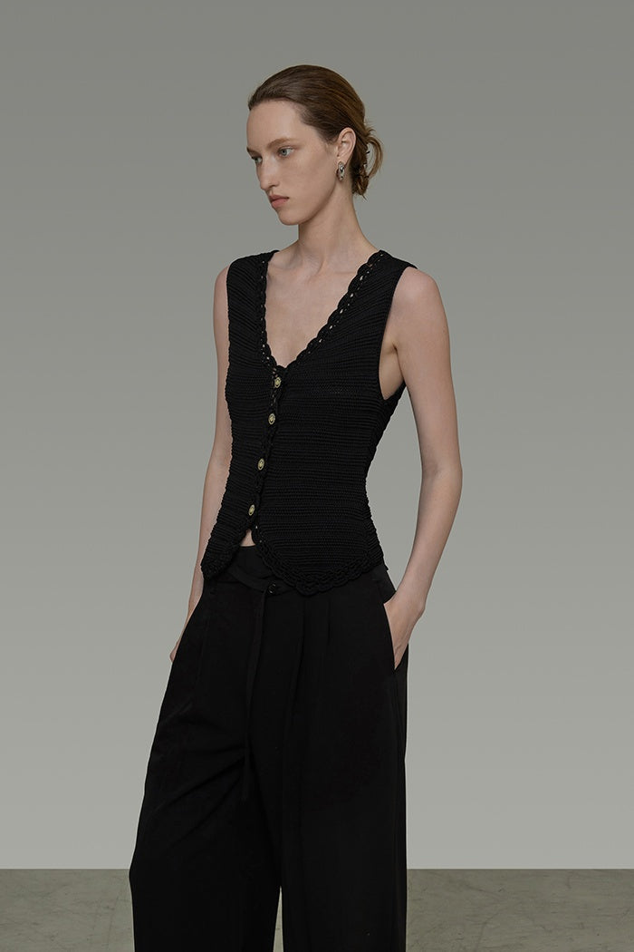 Effortless Chic Knit V-Neck Shell