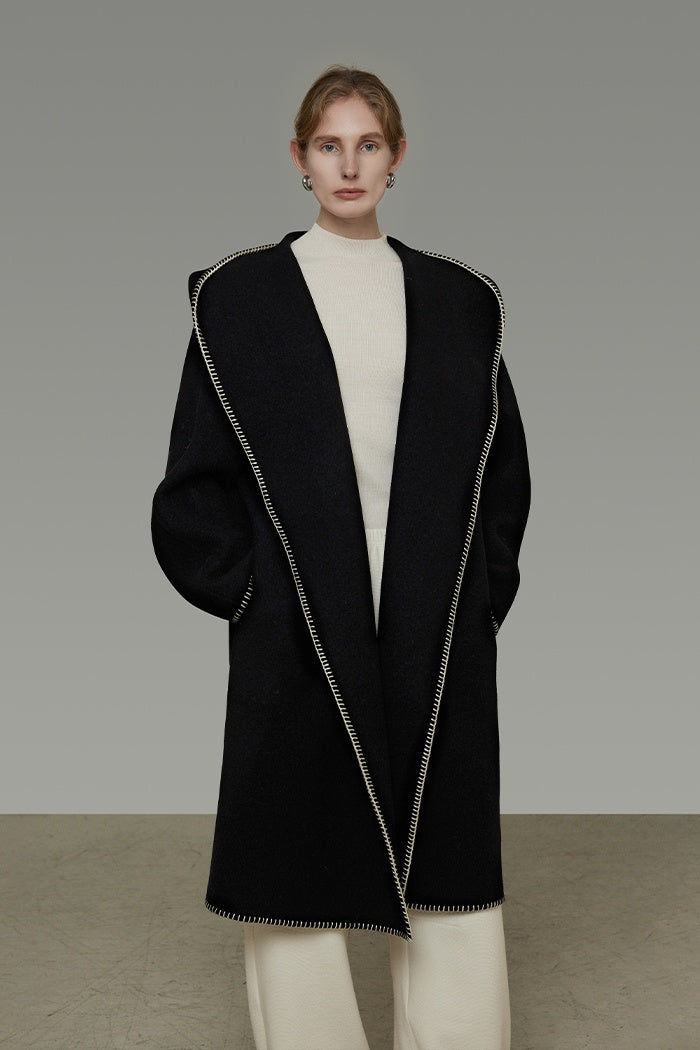 Artisan Wool Drape Coat