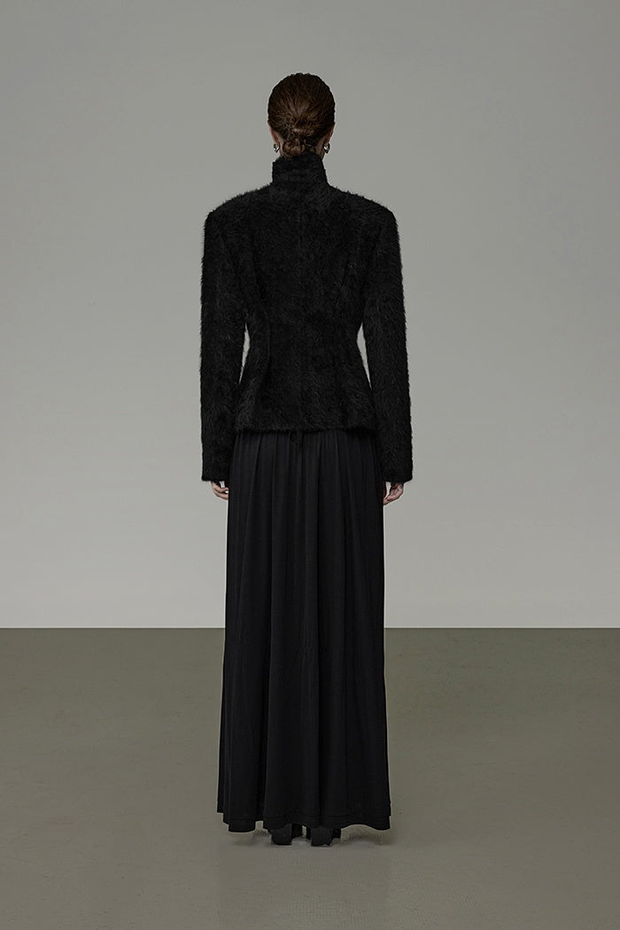 Sculpted Silhouette French Collar Coat