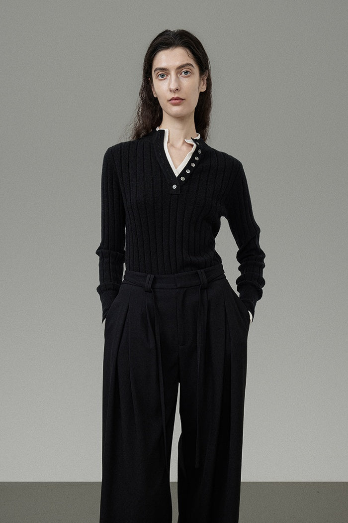 Effortless Chic Contrast Knit Top