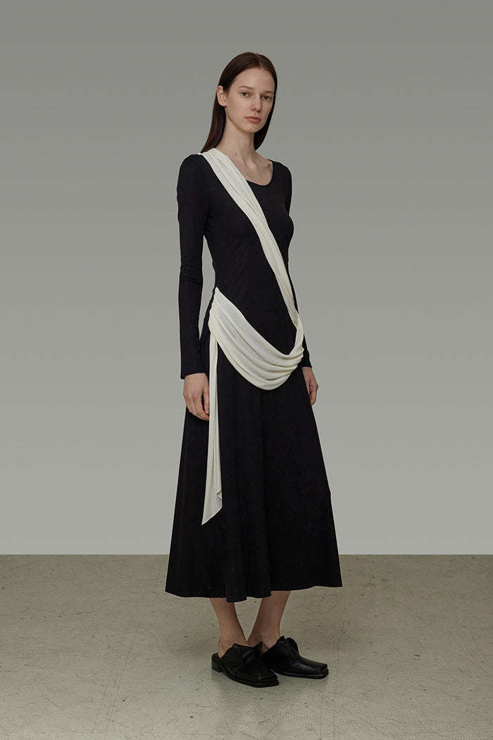 Silent Chic Color-Block Dress