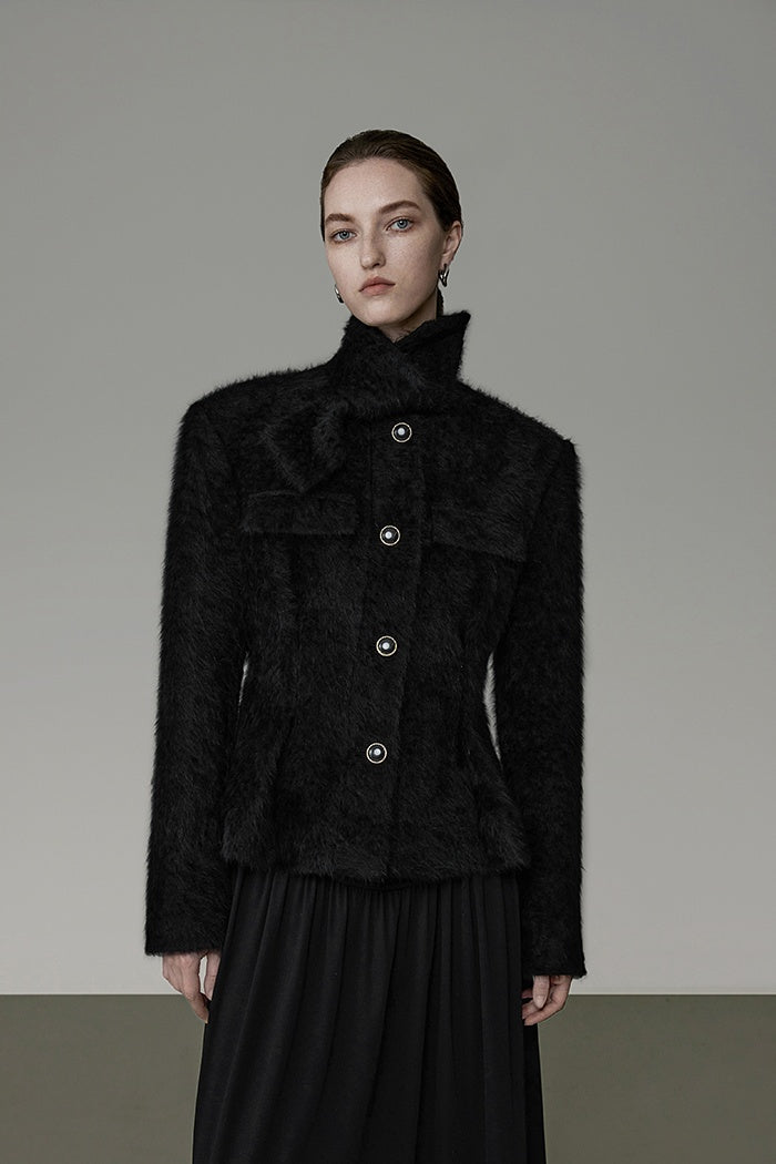 Sculpted Silhouette French Collar Coat