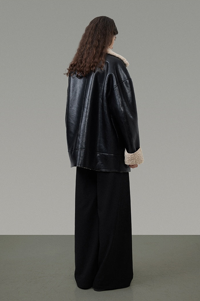 Urban Biker Faux Shearling Jacket