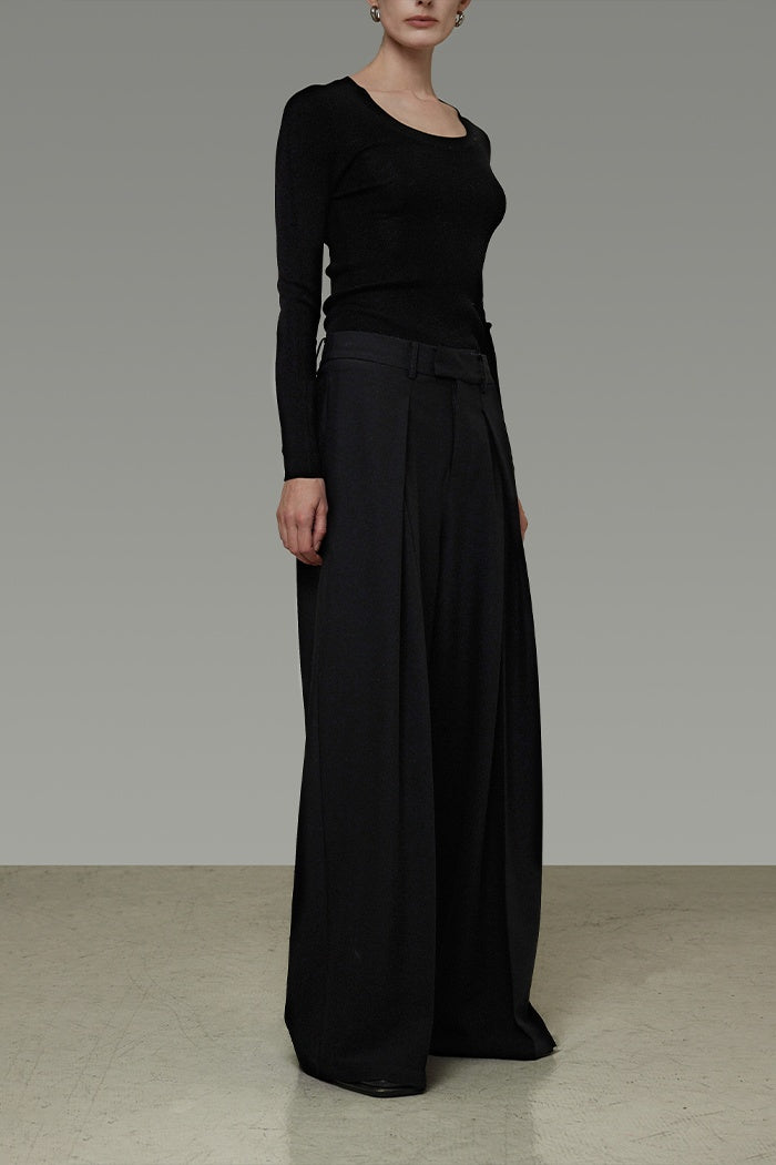 Timeless Drape Wide-Leg Trousers