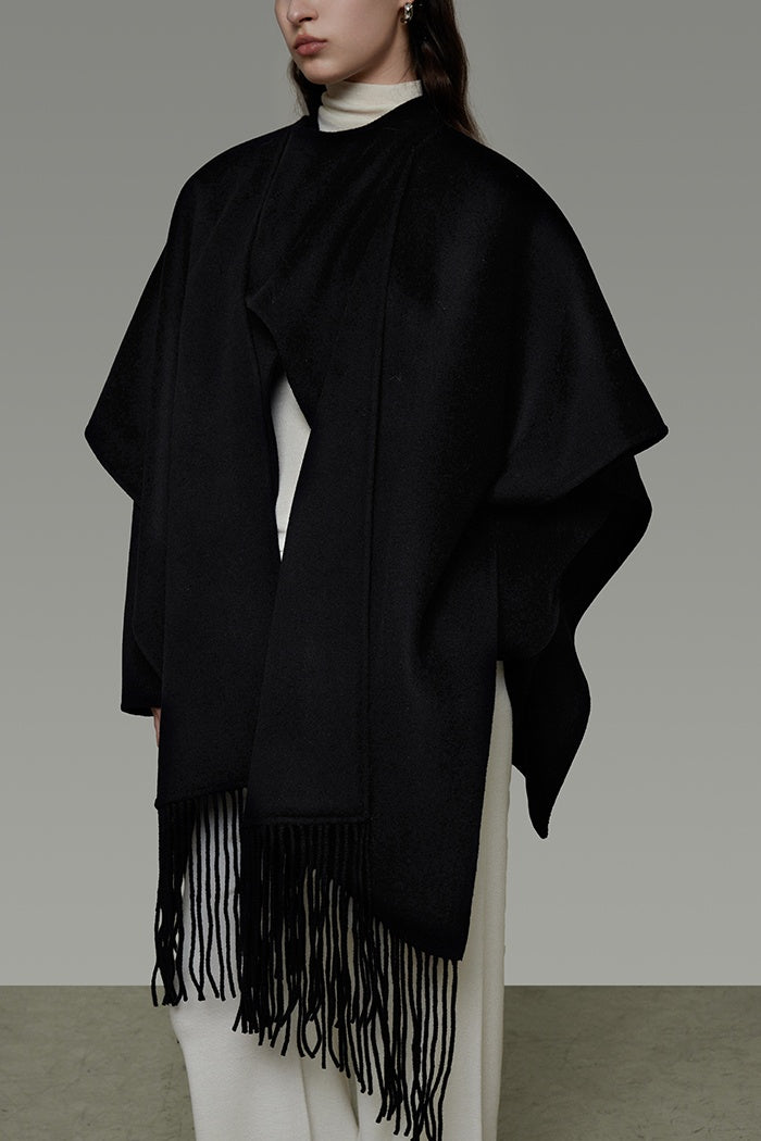 Chic Sculpted Cape Coat