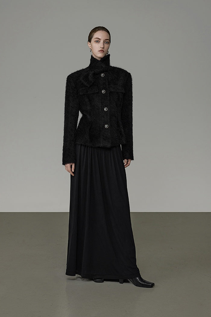 Sculpted Silhouette French Collar Coat