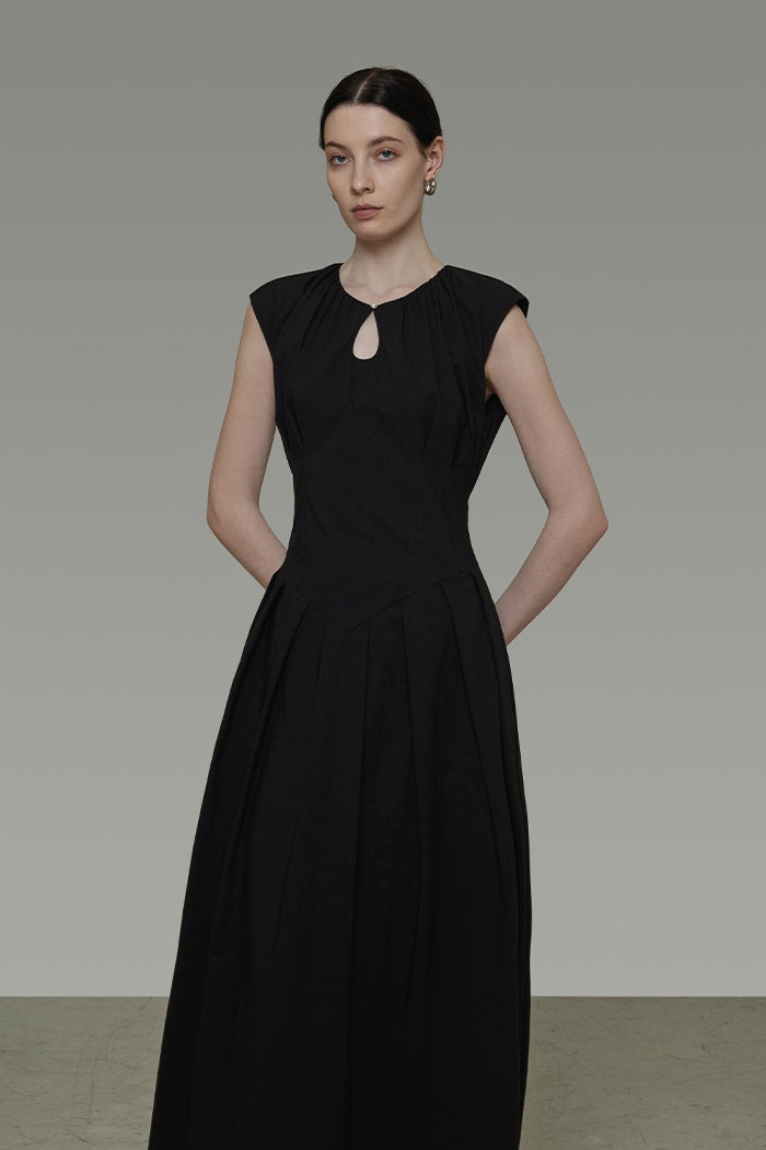 Silent Elegance Draped Neck Dress
