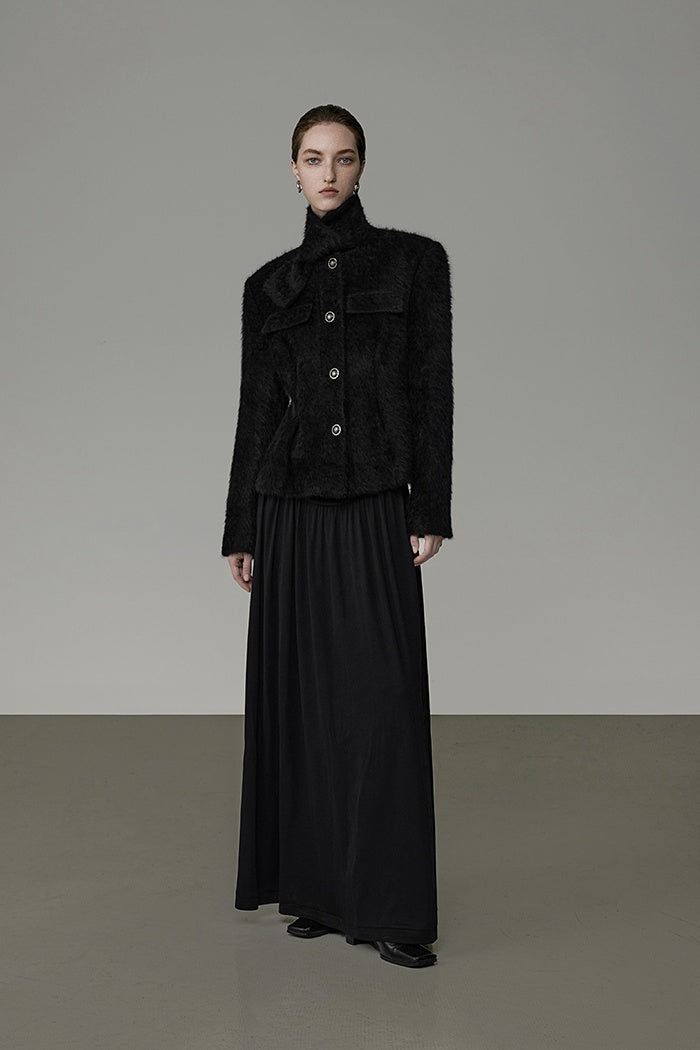 Sculpted Silhouette French Collar Coat