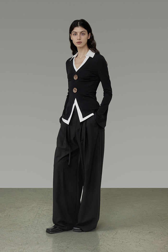 Sculpted Wide-Leg Trousers
