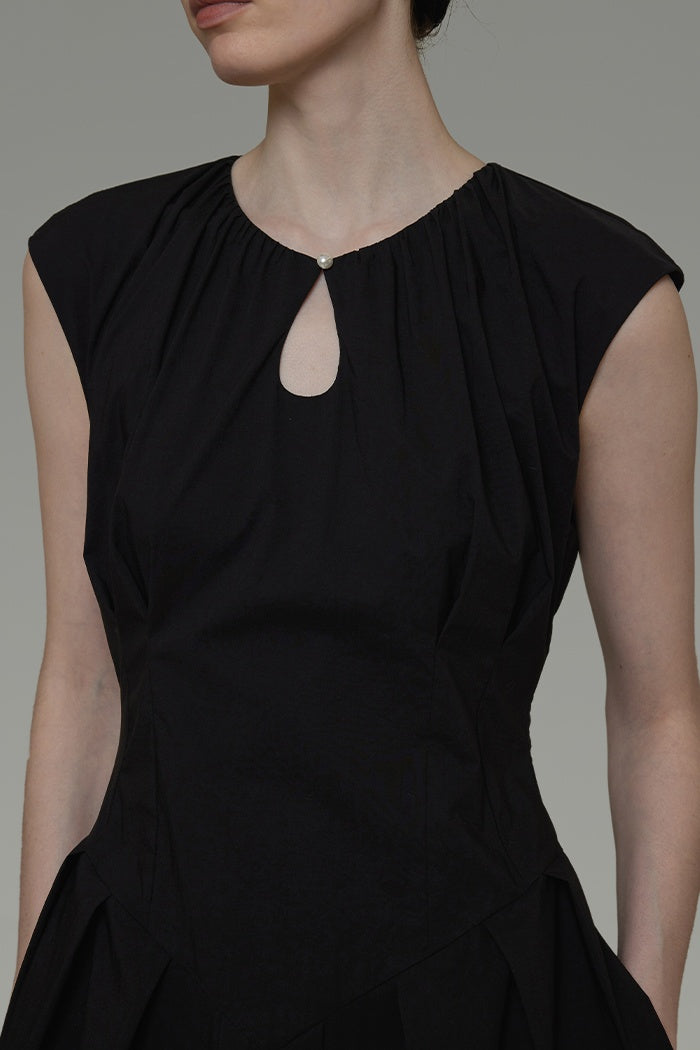 Silent Elegance Draped Neck Dress