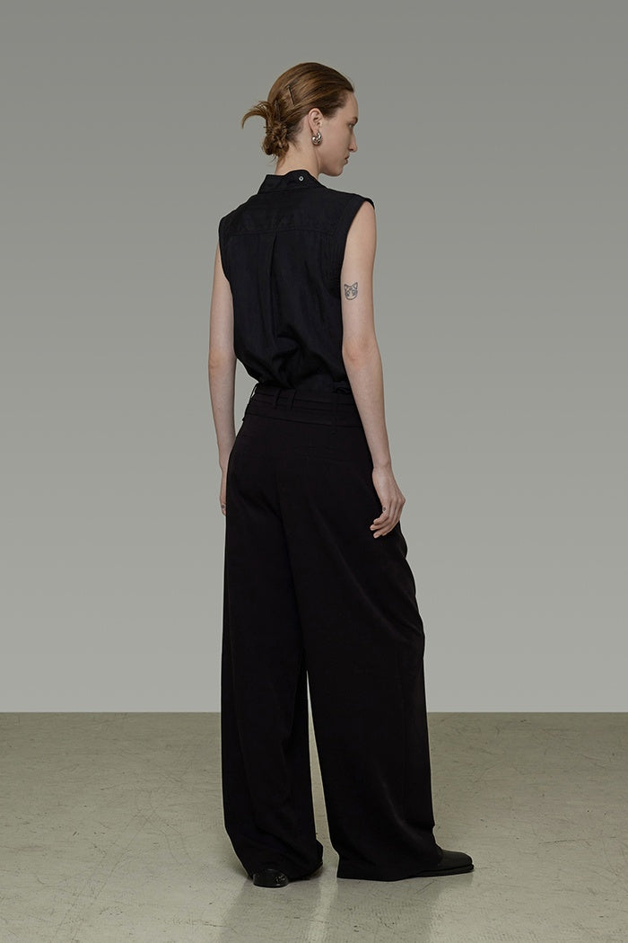 Architectural Drape Sleeveless Top