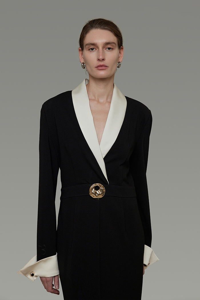 Sculpted V-Neck Satin Slip Dress