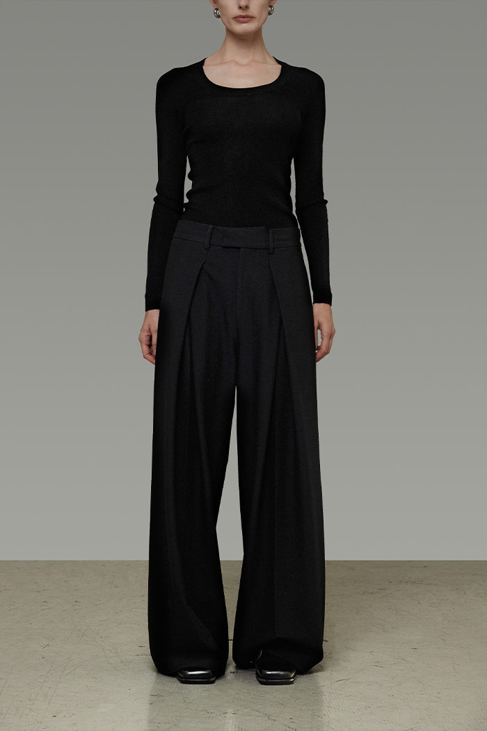 Timeless Drape Wide-Leg Trousers