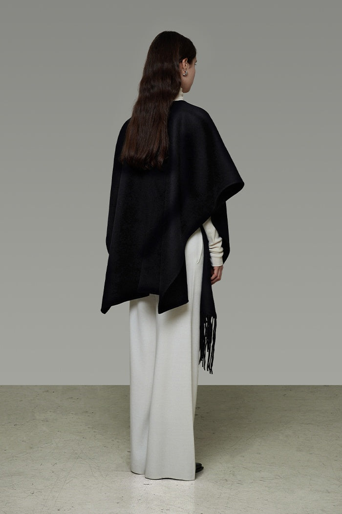 Chic Sculpted Cape Coat