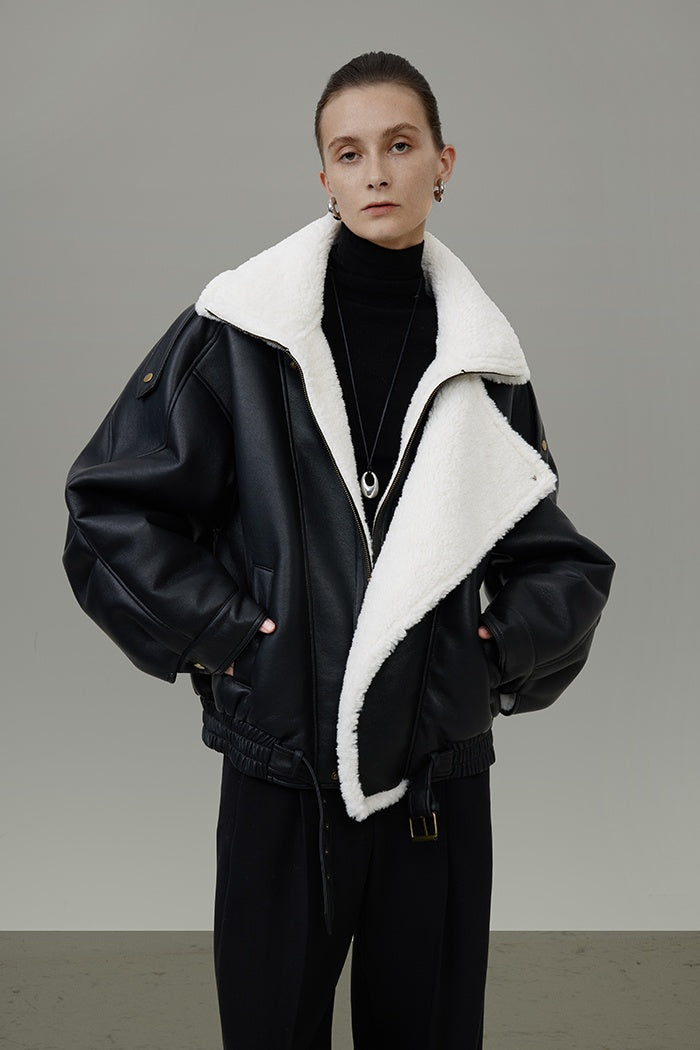 Urban Luxe Shearling Aviator Jacket