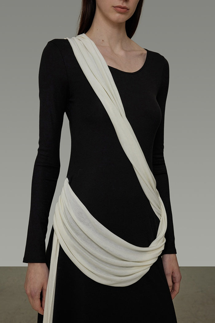 Silent Chic Color-Block Dress