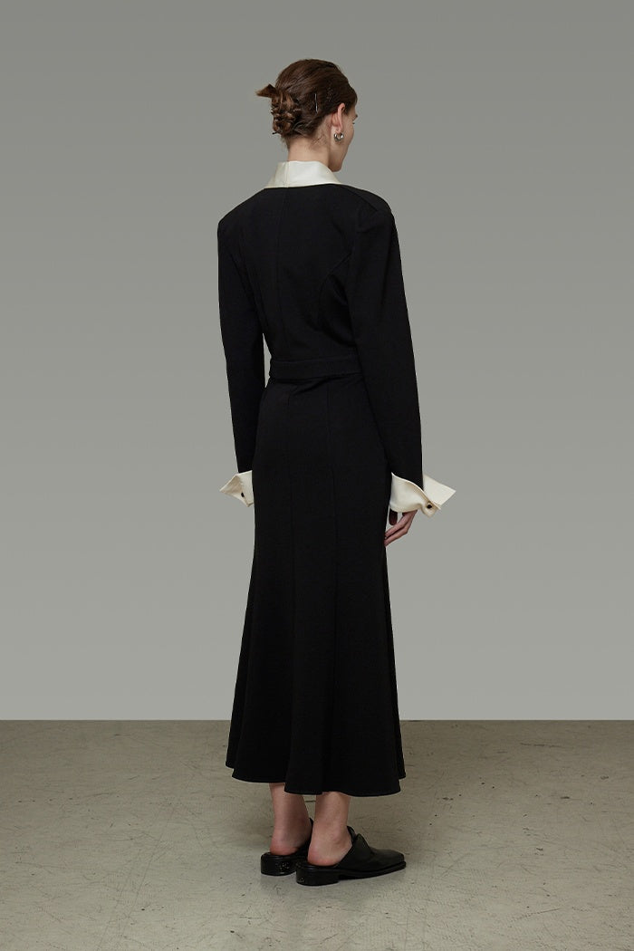 Sculpted V-Neck Satin Slip Dress