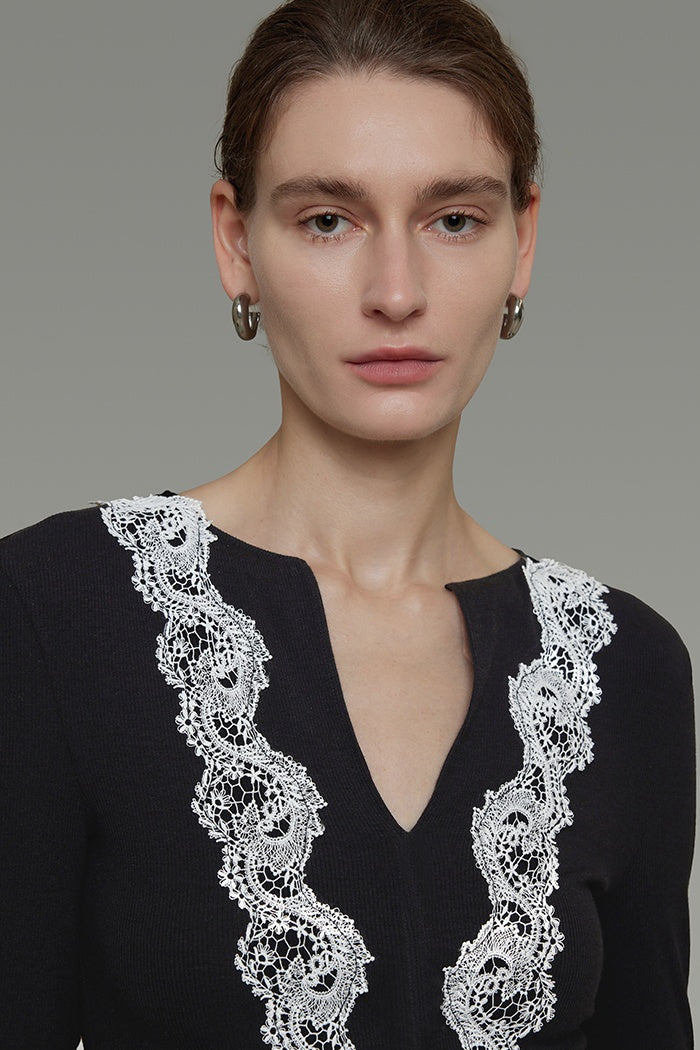 Whispered Lace Knit Top