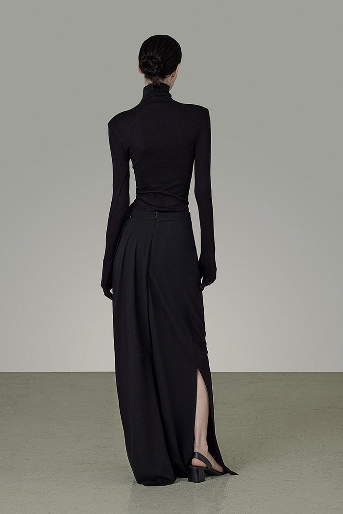 Elegant Gradient Rhinestone Maxi Skirt