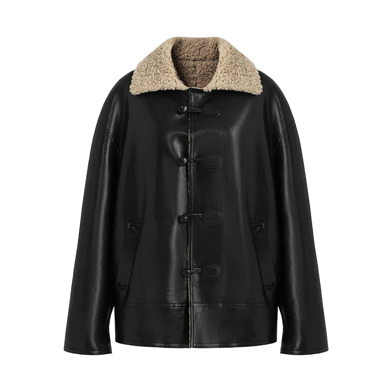 Urban Biker Faux Shearling Jacket