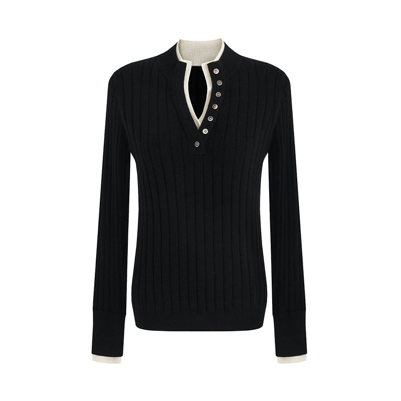 Effortless Chic Contrast Knit Top