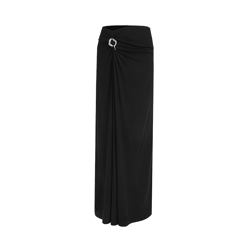 Sculpted Twist Midi Skirt