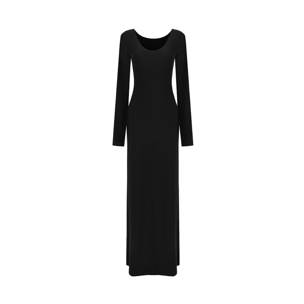 Sculpted Elegance U-Neck Maxi Dress