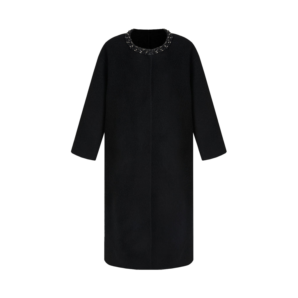 Refined Wool Blend Full-Length Coat