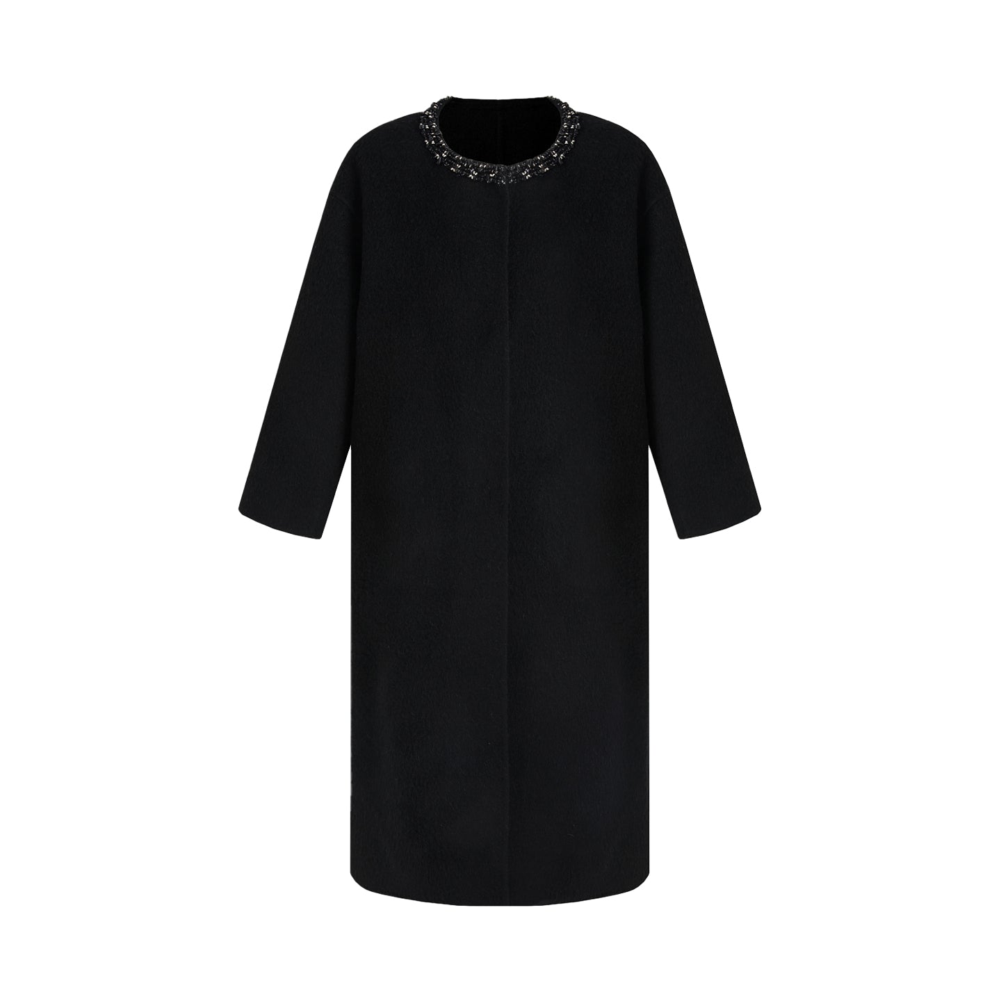 Refined Wool Blend Full-Length Coat