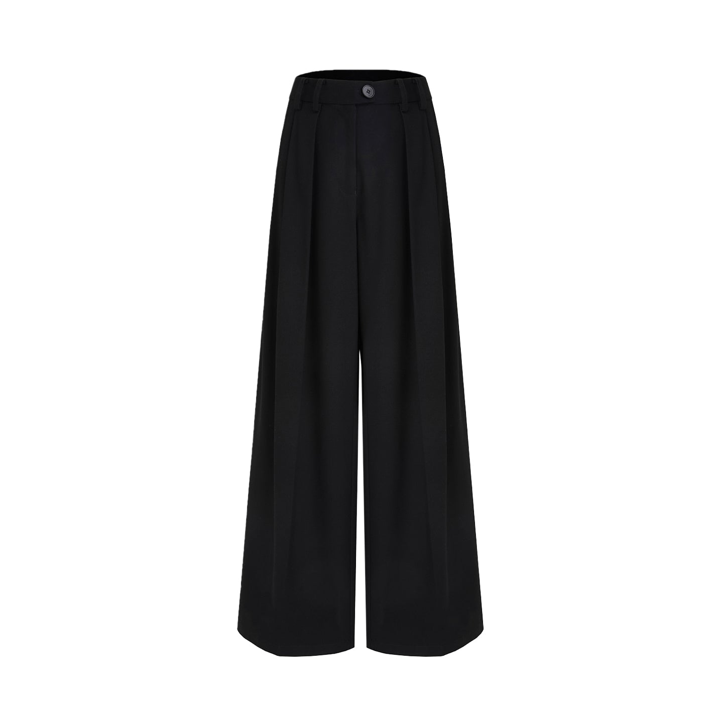 Classic Pleated High-Waist Wide Leg Trousers