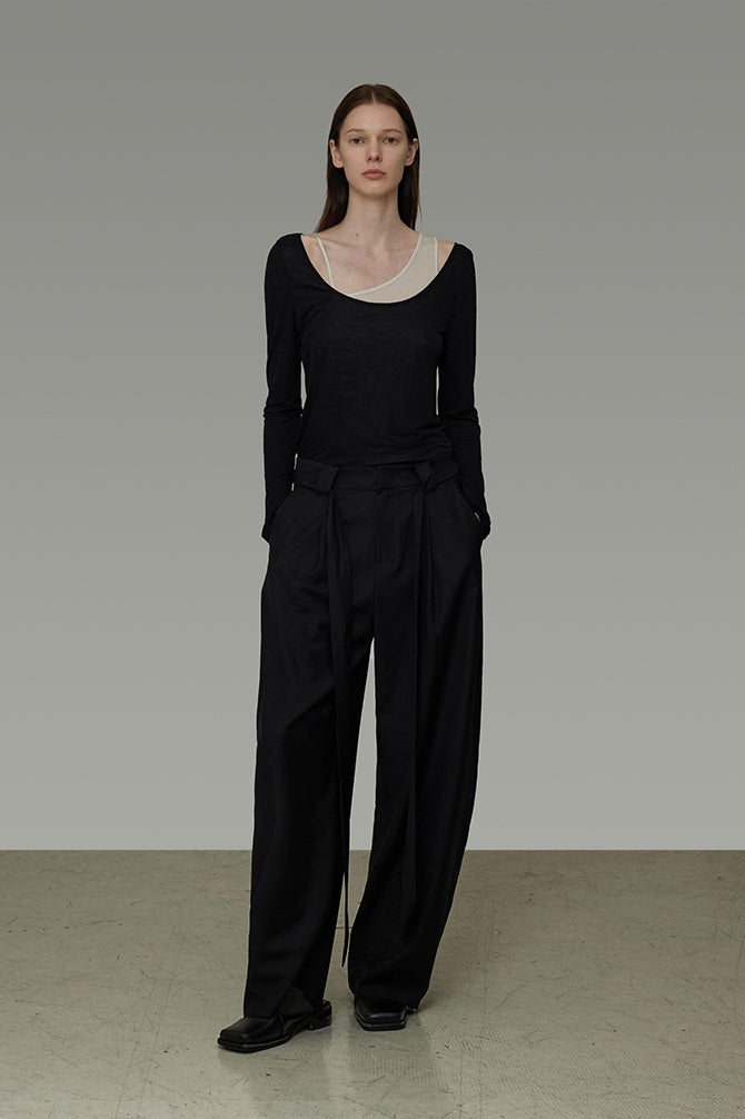 Chic Asymmetrical Color-Block Knit Set