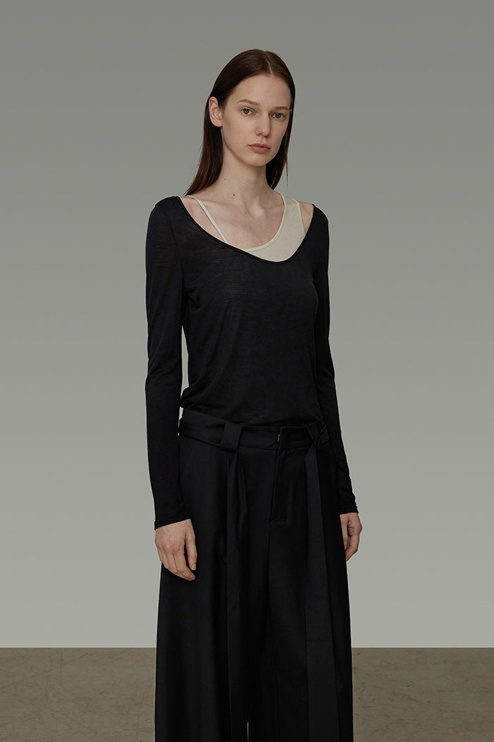 Chic Asymmetrical Color-Block Knit Set