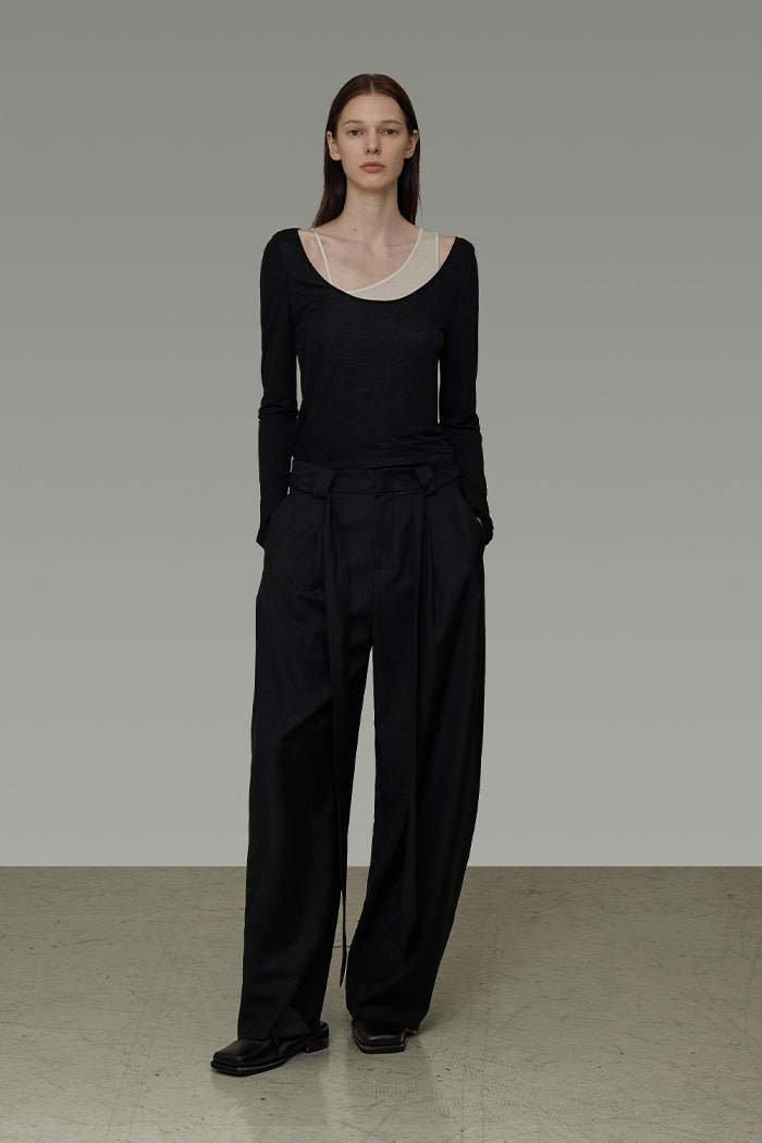 Chic Asymmetrical Color-Block Knit Set