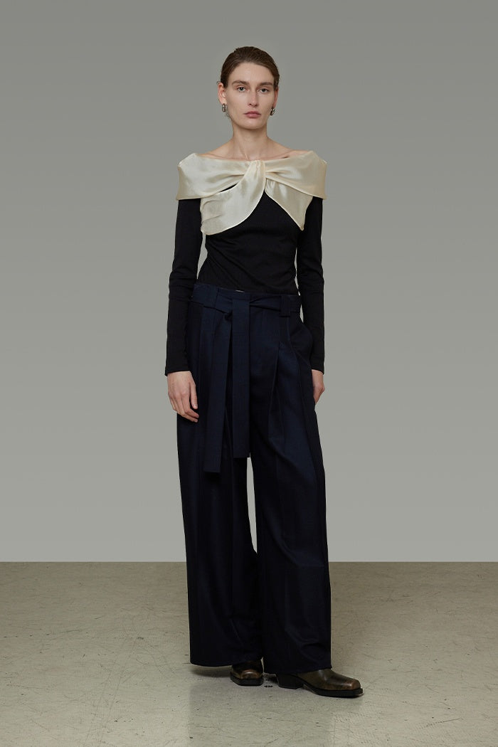 Elegant Contrast Knit Top