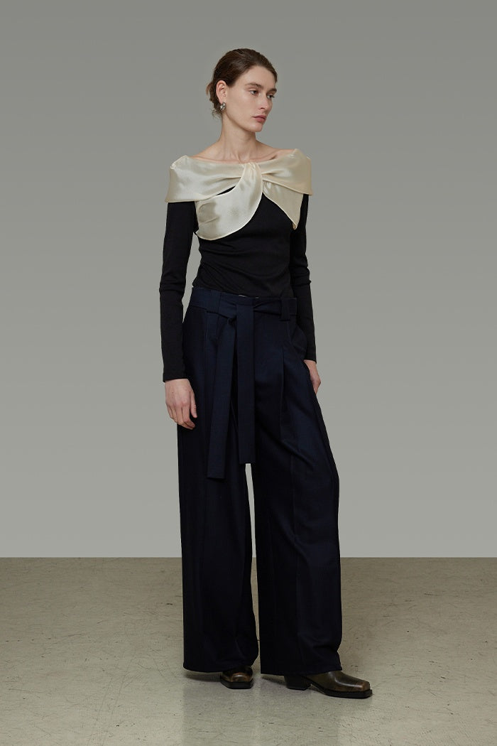 Elegant Contrast Knit Top