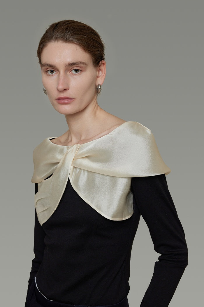 Elegant Contrast Knit Top