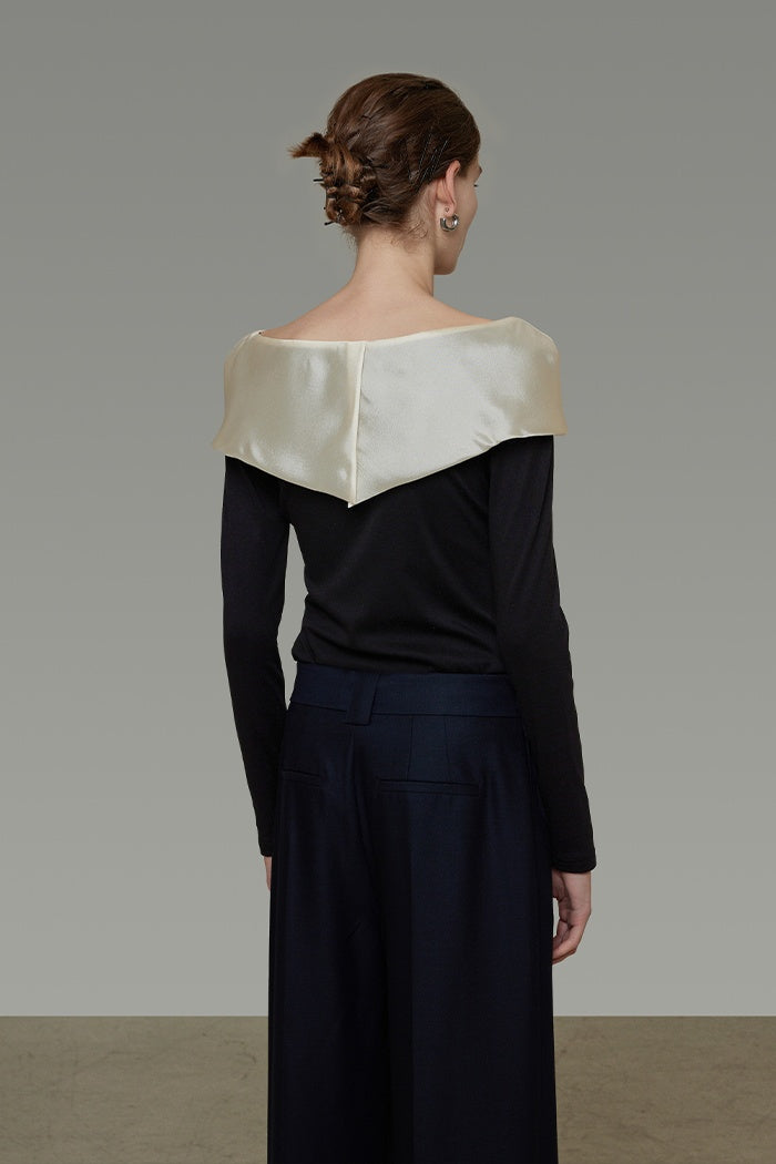 Elegant Contrast Knit Top