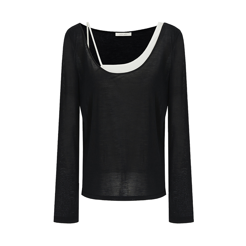 Chic Asymmetrical Color-Block Knit Set