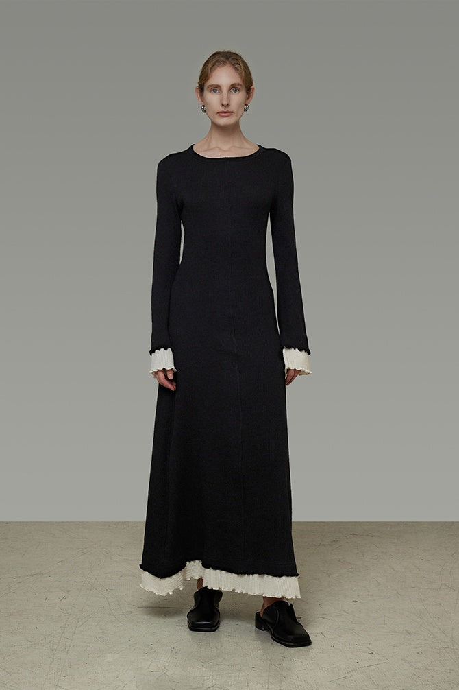 Fluid Silhouette Color-Block Dress