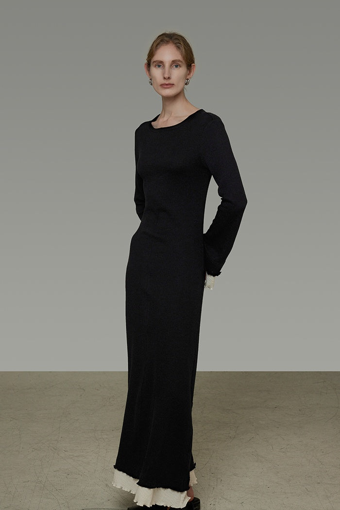 Fluid Silhouette Color-Block Dress