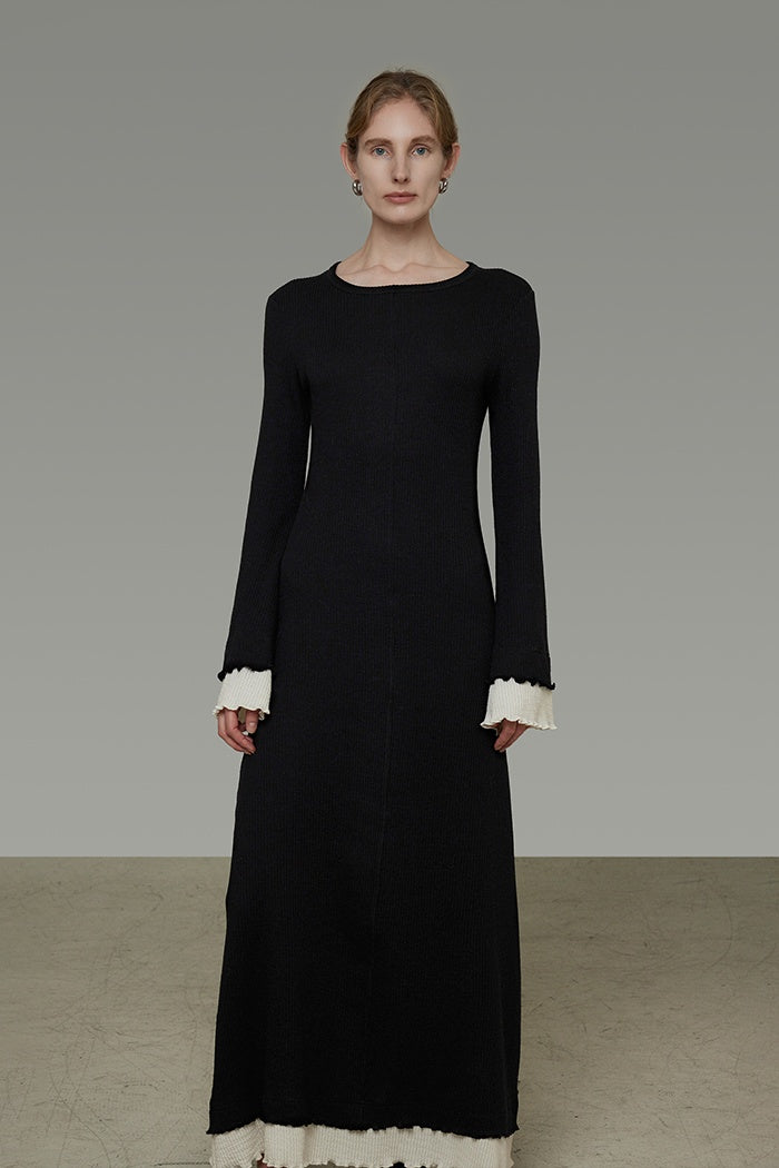 Fluid Silhouette Color-Block Dress