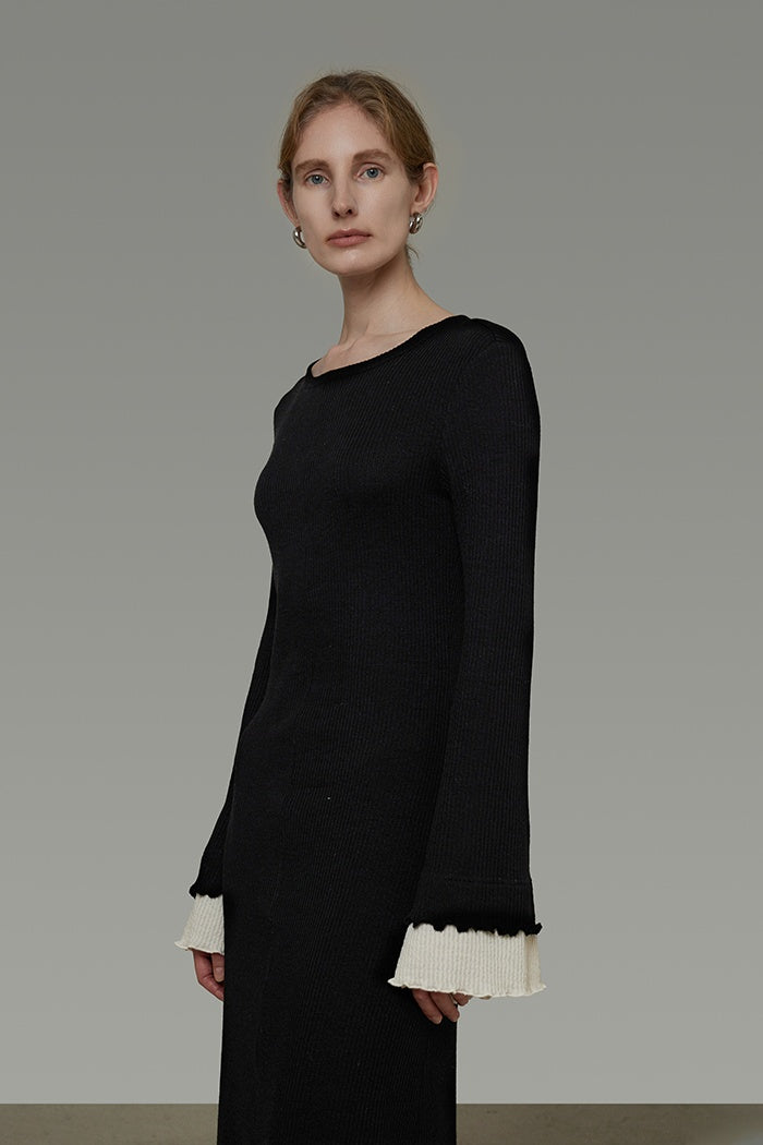 Fluid Silhouette Color-Block Dress