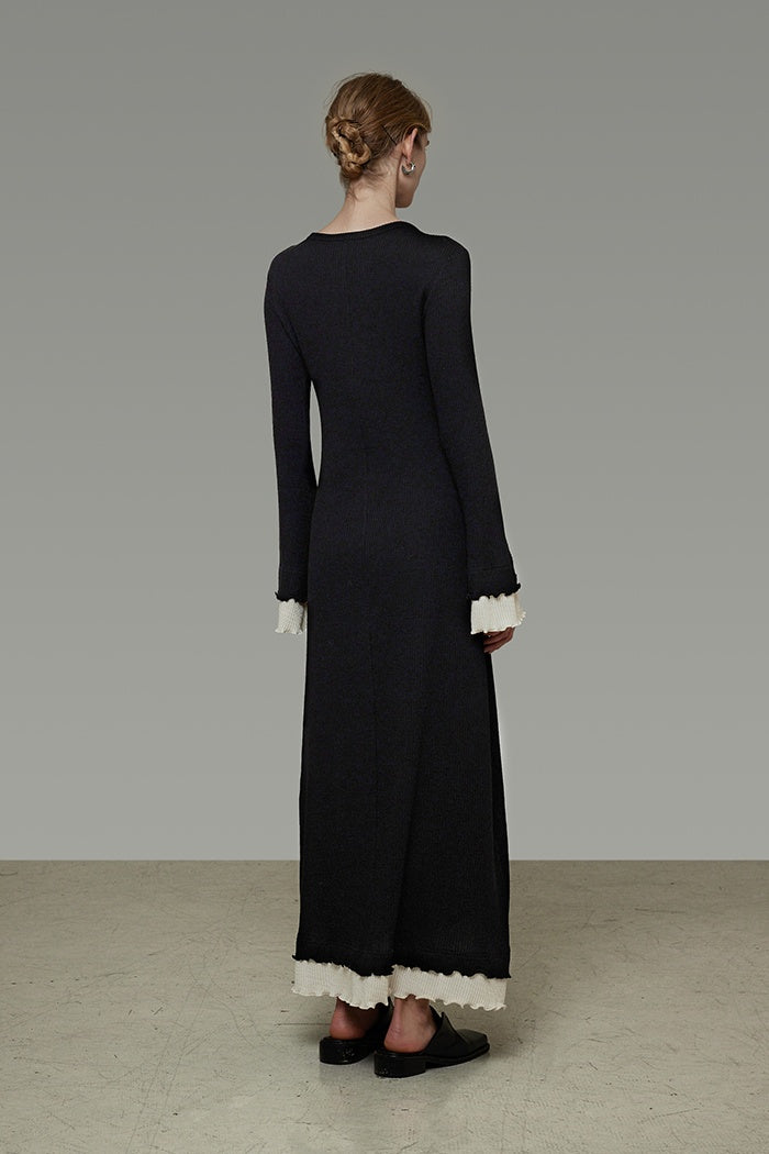 Fluid Silhouette Color-Block Dress