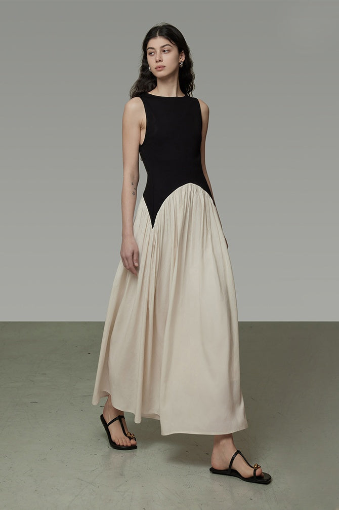 Minimalist Chic Contrast Hem Dress