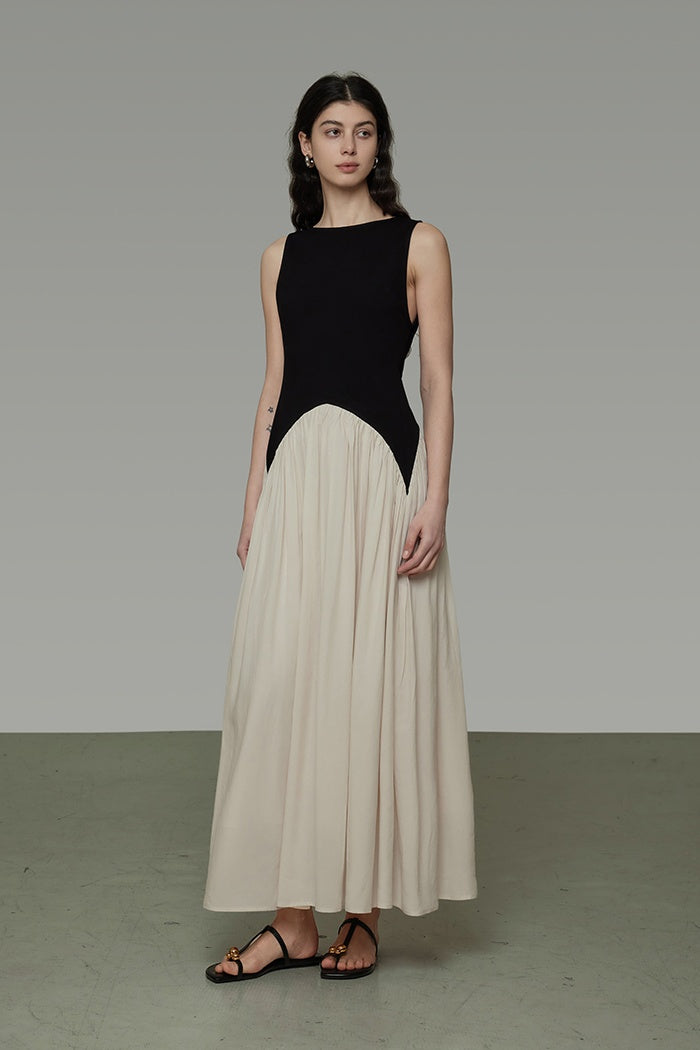 Minimalist Chic Contrast Hem Dress
