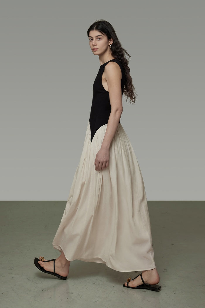 Minimalist Chic Contrast Hem Dress