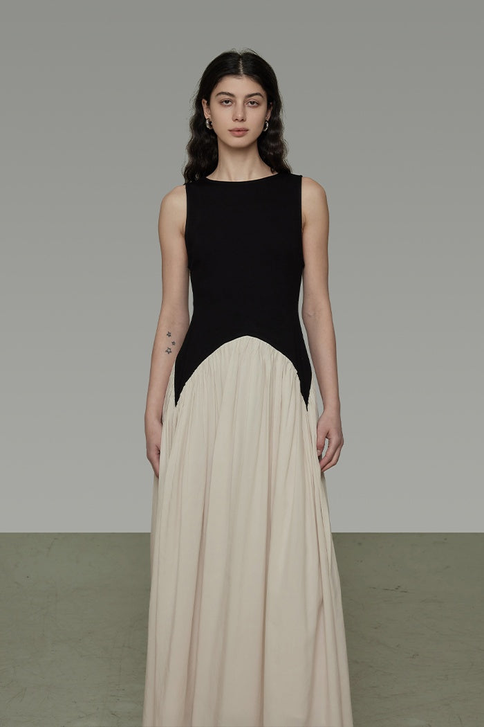 Minimalist Chic Contrast Hem Dress