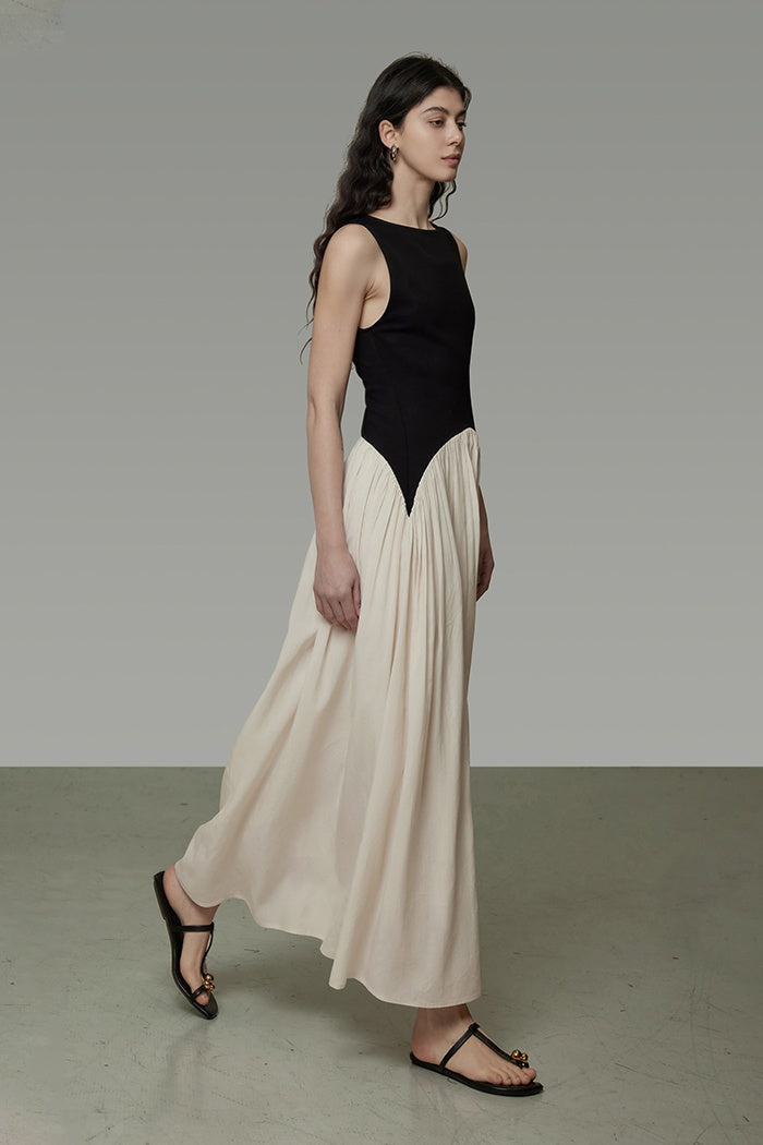 Minimalist Chic Contrast Hem Dress
